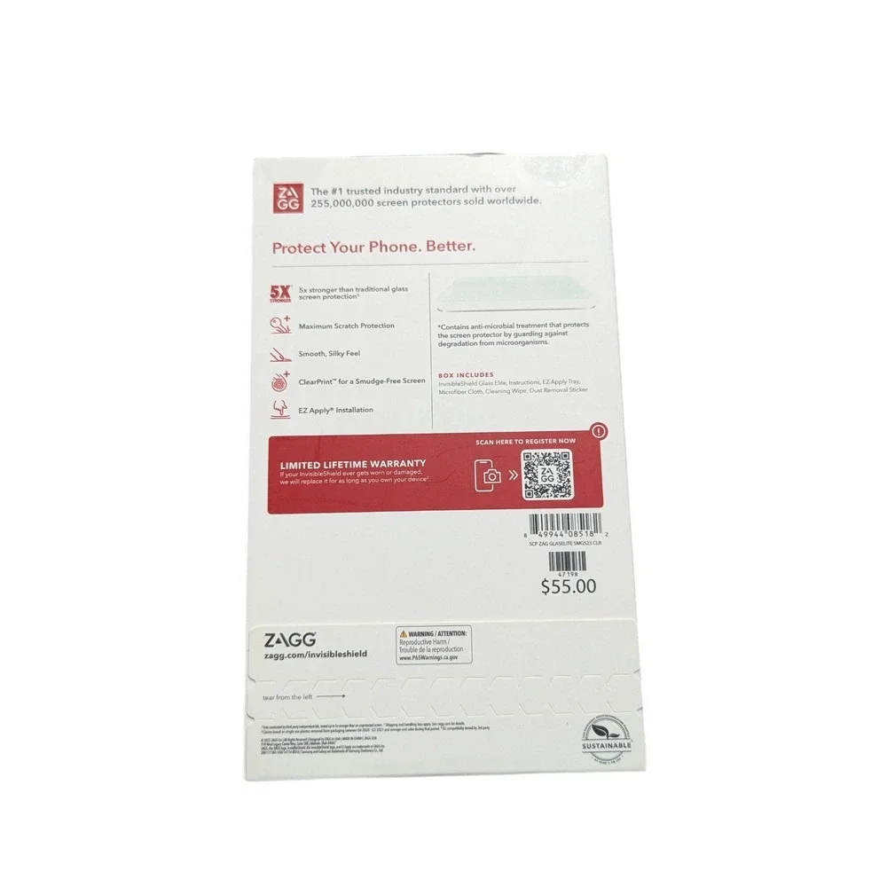 Z5N‎ ZAGG Invisible Shield Glass Elite Screen Protector for Samsung Galaxy S23